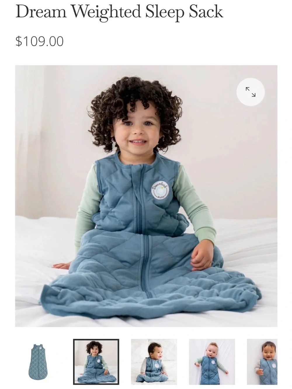 Dreamland Baby Quilted Blue Sleep Sack - Sleeveless Wearable Blanket